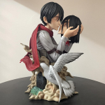 22cm Attack on Titan Mirties bučinio GK PVC veiksmo figūrėlė Anime Mikasa Ackerman laiko Eren Jaeger galvos figūrėlės modelio žaislai Lėlė Dovana