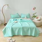 Ins stiliaus balto kra&scaron;to dygsniuota antklodė lovatiesė plauta vientisos spalvos korėjieti&scaron;ko princesės stiliaus vasarinė plona antklodė 1/3 vnt. 150x200cm-Quilt 3pc