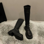 Mada Rudens Žiemos Lieknos Moteri&scaron;kos Ilgaauliai Batai Vir&scaron; Kelio Moteri&scaron;ki Platforminiai Storu Padu Ilgi Aulinukai Zapatos De Mujer 35