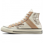 Converse Chuck 70 Odos Detalės Auk&scaron;ti Egret &Scaron;ampano Rudo Unisex Sportbačiai Kreminiai Juodi A07122C 35