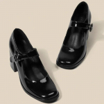 Mary Jane batai moterims Briti&scaron;ko stiliaus Pavasaris Ruduo Retro Kvadratinė nosis Auk&scaron;takulniai Laisvalaikio Patogūs &Scaron;ventiniai Bateliai Zapato De Tacon 34 juoda
