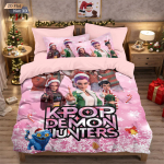 3 vnt. K-Pop Demonų Medžiotojų Spausdintas Be&scaron;erdinis Patalynės Komplektas Mink&scaron;tas Bendrabučio Miegamojo Kelios Dydžiai Skalbiamas Ma&scaron;inoje 135x200cm-EU-Single&set