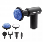 Profesionalaus lygio raumenų masažo pistoletas atsipalaidavimui, i&scaron;manus treniruoklis, fitneso masažuoklis, &scaron;altas ir kar&scaron;tas kompresas, fascijos pistoletas, 6 galvutės Type C Charge juoda