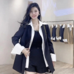 Madingas pavasario naujas laisvas netikras dviejų dalių paltas ir striukės Temperamento kostiumo paltas S