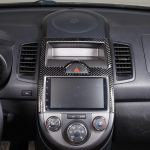 For Kia Soul AM 09-13 Soft Carbon Fiber Car Central control assembly switch panel Navigation Frame Trims Sticker Car Carbon Fibermwm