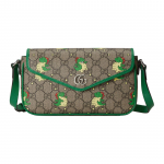 Gucci Kinų Naujųjų Metų Kolekcija Dvigubas G Logotipas Reguliuojamas Peties Dirželis Drakono Kūdikio Spaudinys Drobė Odos Apdaila Rankinė 774371-FACYZ-8746 Gift Set(Basic Set+Box+Shopping Bag)