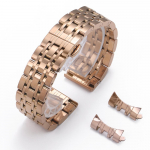 12/14/16/18/19/20/21/22mm vientiso nerūdijančio plieno laikrodžio apyrankė Tissot, Citizen, Armani laikrodžiams, drugelio tipo sagtimi, metalinė rie&scaron;o apyrankė 21mm beige