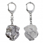 Dogue de Bordeaux, French Mastiff - Silver-plated key ring with a dog in a gift box, handbag decoration, backpack pendant by Art-Dog brand