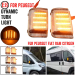 2 vnt. Dinaminis veidrodėlis Peugeot Boxer Fiat Ducato Citroen Jumper RELAY RAM PROMASTER, LED posūkio signalas