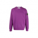 Stone Island Logotipo Ženklelis Megztinis su apvalia apykakle Magentos Spalvos Vyri&scaron;ki Vir&scaron;utiniai Drabužiai Violetiniai 751563020-V0045 L