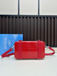 2026 Dėžutės formos krep&scaron;ys per petį Auk&scaron;to grožio Aliuminio kietas apvalkalas Crossbody Co-branded Bagažas Vyri&scaron;kas Moteri&scaron;kas Tas pats stilius 13.5x20x6.5 raudona