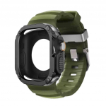 Silikoninis dirželis+TPU PC dėklas Apple Watch Ultra 3 2 1 49mm, iWatch Series 11 10 46mm dirželis, Iwatch 9 8 7 6 5 4 45mm 44mm 49mm-Ultra 3 2 1 gray