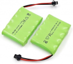 XMECZQQ NiMH įkraunamas akumuliatorius 6V 2400mAh 2 vnt. su SM jungtimi RC automobiliams, sunkvežimiams, robotams, nuotolinio valdymo žaislams