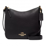 Coach Ellie 26 Metalinis logotipas Užtrauktuko užsegimas Rafinuota akmens ra&scaron;to oda Rankinė per petį Crossbody Vidutinio dydžio Moteri&scaron;kos rankinės Juoda CU960-IMBLK Basic Set (Bag+Dust Bag)