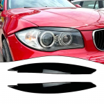 BMW 1 serijai E81 E82 E87 E88 2004-2014 Priekinio žibinto antakis Vokelio Dangtelio Apdailos I&scaron;orės Modifikavimo Tiuningavimo Aksesuarai Kėbulo Rinkinys Glossy Black