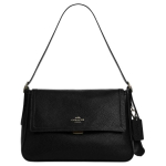 Rankinė ant peties Coach Etta 29 su logotipu i&scaron; odos, didelė moteri&scaron;ka rankinė, juoda CCE56-QBBK Basic Set (Bag+Dust Bag)