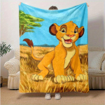 1 vnt. Animacinis Liūtas Karalius pledas, mink&scaron;tas ir &scaron;iltas namų dekoras visiems sezonams, puiki dovana draugams ir &scaron;eimai, sezoniniai pledai sofai, lovai, 130x150cm