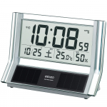 Seiko Stalo laikrodis Hibridinis Saulės energija Valdomas radijo bangomis Skaitmeninis Kalendorius Temperatūros Drėgmės Rodymas Sidabrinis Metalinis SQ690S SEIKO sidabras