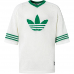 Adidas Originals Blockcore trumpomis rankovėmis megztas mar&scaron;kinėlis Unisex Vir&scaron;utiniai drabužiai Baltas JL5974 XL