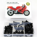 Tinka Honda VFR 750 1990-1997 Motociklui Pilnas Komplektas Plastikinių Detalių Varžtų Rinkinys Plieniniai Kėbulo Varžtai Plastikinių Detalių Klipsai Veržlės juoda