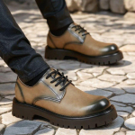 Vyri&scaron;ki Verslo Didelės Galvos Odiniai Batai Vyrai Briti&scaron;ki Formalūs Kvėpuojantys Laisvalaikio Platforminiai Jaunikio Platforminiai Odiniai Batai Zapatillas Hombre 39