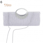 GQ Moterų Prabangus Kalnų Kri&scaron;tolu Puo&scaron;tas Satino Klostuotas Vakarėlio Delninukas Rankinė One Size