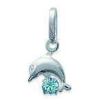Les Tr&eacute;sors De Lily [D6753] - Pendentif Argent 'Dauphin Tendresse' Turquoise argent&eacute; - 8x9 mm turkis