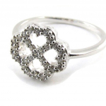 Bague Argent 'Tr&egrave;fle' blanc