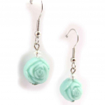 Les Tr&eacute;sors De Lily [J8259] - Boucles cr&eacute;ateur 'Rosa Romantica' vert d'eau