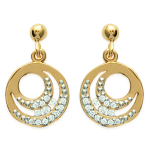 Les Tr&eacute;sors De Lily [J9409] - Boucles Plaqu&eacute; Or 'D&eacute;esse' blanc dor&eacute; - 17x11 mm