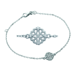 Les Tr&eacute;sors De Lily [K3447] - Bracelet Argent 'D&eacute;esse' blanc argent&eacute; (rhodi&eacute;) - 8 mm