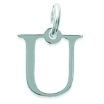 Les Tr&eacute;sors De Lily [K3650] - Pendentif Argent 'Lettre U' argent&eacute; - 12x10 mm sidabras