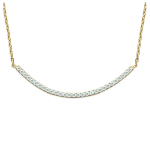 Les Tr&eacute;sors De Lily [L3912] - Collier Plaqu&eacute; Or 'Sissi' blanc dor&eacute; - 40x1 mm