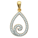 Les Tr&eacute;sors De Lily [L4676] - Pendentif Plaqu&eacute; Or 'Sissi' blanc dor&eacute; - 20x13 mm auksas
