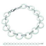 Les Tr&eacute;sors De Lily [L6322] - Bracelet Argent 'Sissi' blanc argent&eacute; rhodi&eacute; (c&eacute;ramique) - 11 mm