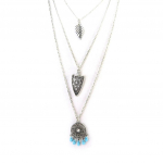 Les Tr&eacute;sors De Lily [M6152] - Collier cr&eacute;ateur 'Navajos' turquoise sidabras