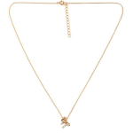 Les Tr&eacute;sors De Lily [M8893] - Collier Plaqu&eacute;-Or 'Noeud Romantique' blanc dor&eacute; - 10x10 mm