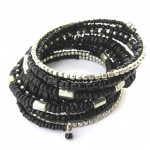 Les Tr&eacute;sors De Lily [M9325] - Bracelet cr&eacute;ateur 'Katmandou' noir sidabras