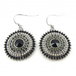 Les Tr&eacute;sors De Lily [N0755] - Boucles Cr&eacute;ateur 'Alta&iuml;' noir gris juoda