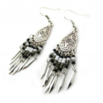 Les Tr&eacute;sors De Lily [N1021] - Boucles 'Navajos' noir gris