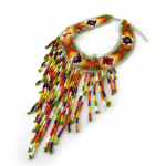 Les Tr&eacute;sors De Lily [N7221] - Collier Cr&eacute;ateur 'Kilimanjaro' orange marron vert