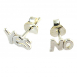 Les Tr&eacute;sors De Lily [P2362] - Boucles Argent 'Yes No' - 7x5 mm sidabras