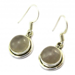 Les Tr&eacute;sors De Lily [P3769] - Boucles Argent 'Charmes' quartz rose - 10 mm