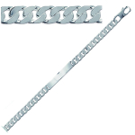 Les Tr&eacute;sors De Lily [P9945] - Gourmette Homme Argent 'Adam' argent&eacute; (rhodi&eacute;) -  19 cm 7 mm
