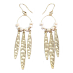 7bis [Q6243] - Boucles artisanales 'Boho' beige dor&eacute; (bois) - 55x15 mm smėlis