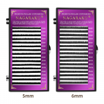 Individualus blakstienų priauginimas Apatinė blakstiena NAGARAKU 5mm 6mm Klasikinis individualus blakstienų priauginimas mink&scaron;tas natūralus 0.07C 5mm juoda