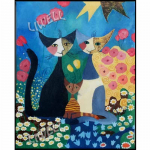 5D &bdquo;pasidaryk pats&ldquo; deimantų tapybos rinkinys &bdquo;Cat Art&ldquo; deimantinis siuvinėjimas cirkonio papuo&scaron;imais namams Round 20x30cm