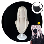 2 vnt Anime Tokyo Revengers Sanzu Haruchiyo Cosplay perukas ilgas baltas kar&scaron;čiui atsparus pluo&scaron;tas su kauke + nemokama peruko kepurė Helovino vakarėlis Wig&Mask