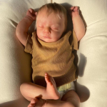 BZDOLL 45CM 3D dažais oda mink&scaron;ta silikoninė Reborn Boy lėlės žaislas mergaitei kaip tikra 19 colių audinio kūnas miega gyvai kraujagyslei