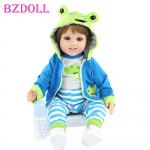 BZDOLL 60 cm atgimusi lėlė berniukui, skirta mergaitės ir berniuko augimo partneriams (Medžiaginis korpusas, mink&scaron;ta silikoninė galūnė) Gyvas 24 colių mažylis Alive Bebe Boy-2, Cloth Body